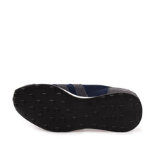 Load image into Gallery viewer, The Aslan Navy Knitted &amp; Leather Men Sneaker