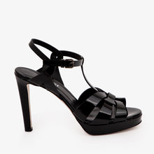 Load image into Gallery viewer, The Parisian Black Patent Leather T-Strap Platform Heel Women Sandal