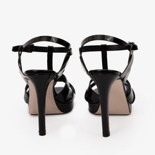 Load image into Gallery viewer, The Parisian Black Patent Leather T-Strap Platform Heel Women Sandal