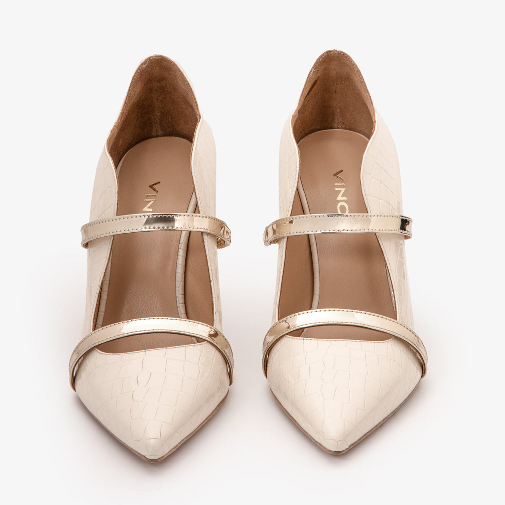 The Annapolis Cream Patent Leather Pump Women Shoe