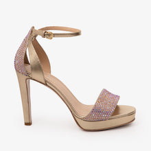 Load image into Gallery viewer, The Mars Platform Heel Gold Leather Women's Sandal