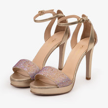 Load image into Gallery viewer, The Mars Platform Heel Gold Leather Women's Sandal