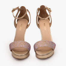 Load image into Gallery viewer, The Mars Platform Heel Gold Leather Women's Sandal