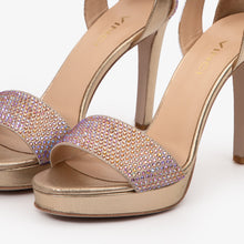 Load image into Gallery viewer, The Mars Platform Heel Gold Leather Women's Sandal