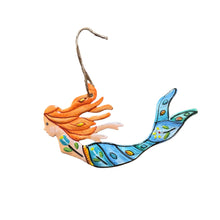 Load image into Gallery viewer, Painted Mermaid Ornament- Style 2