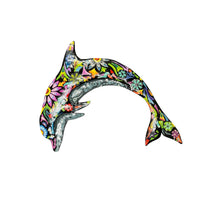 Load image into Gallery viewer, Painted Dolphin Metal Art - Black