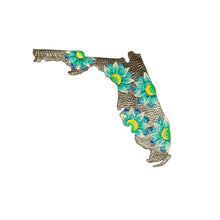 Load image into Gallery viewer, Florida Floral Metal Art- Painted