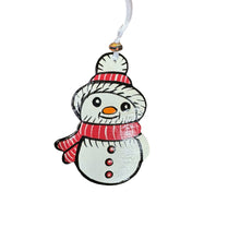 Load image into Gallery viewer, Snowman Ornament Red Scarf