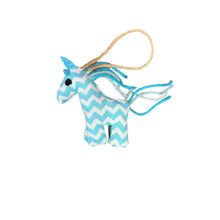 Load image into Gallery viewer, Little Unicorn Ornament- Turquoise Chevron