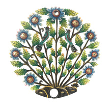 Load image into Gallery viewer, Oil Drum Top Blue Flowers