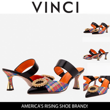 Load image into Gallery viewer, The Valencia Multicolor Leather Women Jewel Heel Mule Sandal