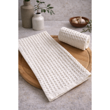 Load image into Gallery viewer, Verona Waffle Kitchen Towels – Soft Neutral Absorbent Dish Towels