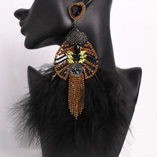 Load image into Gallery viewer, Teardrop Feather Earrings