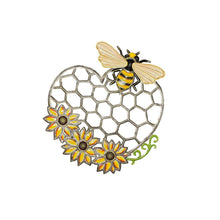Load image into Gallery viewer, Bee Honeycomb Heart