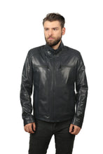 Load image into Gallery viewer, The Leroy Navy Blue Leather Men Jacket