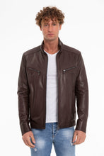 Load image into Gallery viewer, The Alamo Brown Leather Men Jacket