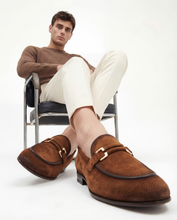 Load image into Gallery viewer, The Brooks Brown Suede Bit Loafer Men Shoe