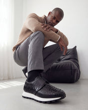 Load image into Gallery viewer, The Obsidian Black Python Leather Men Sneaker