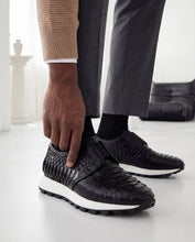 Load image into Gallery viewer, The Obsidian Black Python Leather Men Sneaker