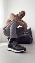 Load image into Gallery viewer, The Obsidian Black Python Leather Men Sneaker