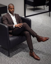 Load image into Gallery viewer, The Varenne Tan Pythn Leather Oxford Men Shoe