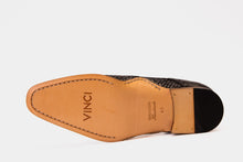 Load image into Gallery viewer, The Rolls  Woven Black Leather Single Monk Strap  Handmade Men Shoe