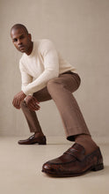 Load image into Gallery viewer, The Aurelio Brown Python &amp; Baby Buffalo Leather Penny Loafer