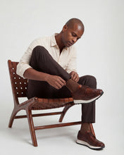 Load image into Gallery viewer, The Obsidian Tan  Python Leather Men Sneaker