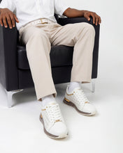 Load image into Gallery viewer, The Cenova White &amp; Gold Leather Men Sneaker