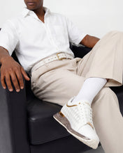 Load image into Gallery viewer, The Cenova White &amp; Gold Leather Men Sneaker