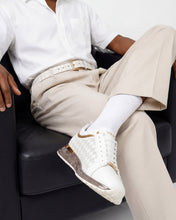 Load image into Gallery viewer, The Cenova White &amp; Gold Leather Men Sneaker