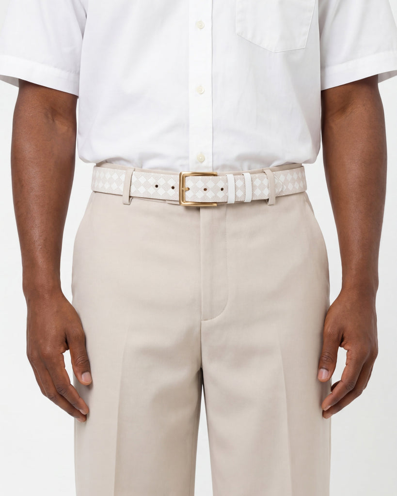 The Cenova White & Gold Leather Men Sneaker