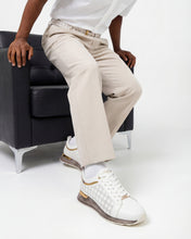 Load image into Gallery viewer, The Cenova White &amp; Gold Leather Men Sneaker