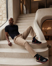 Load image into Gallery viewer, The Inferno Black &amp; Red Leather Men Sneaker