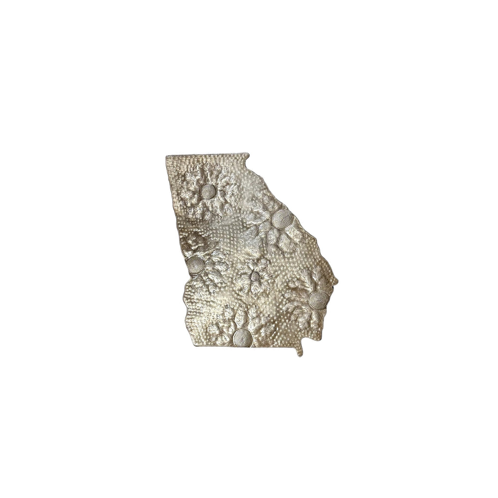 Medium Georgia Floral Metal Art
