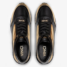Load image into Gallery viewer, The Arda Black &amp; Gold Leather Men Sneaker
