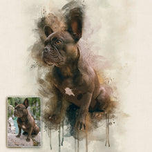 Load image into Gallery viewer, Pet Watercolor Portrait Custom Wall Art