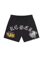 Load image into Gallery viewer, Rebel Minds Heavy Tears Rhinestone Shorts - Black