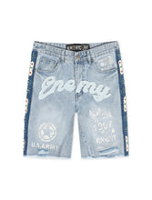 Load image into Gallery viewer, N.M.E NYC Enemy Army '97 Denim Shorts - Blue Wash