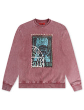 Load image into Gallery viewer, Vicious Denim Graphic Crewneck - Acid Burgundy