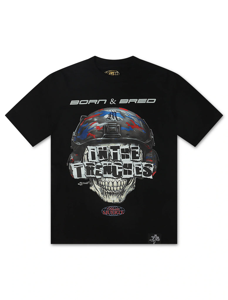 Hasta Muerte AJ4 Trench Skull Tee - Black