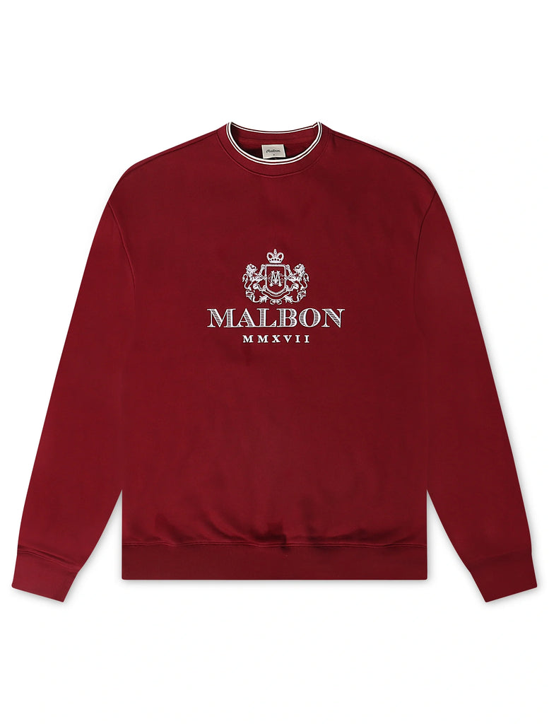 Malbon Monarch Crewneck - Red Mahogany