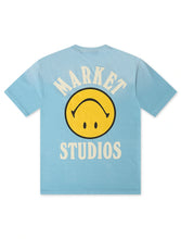 Load image into Gallery viewer, Market Studios Smiley Upside Down Tee - Retro Blue