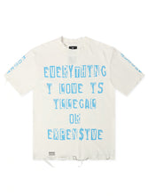 Load image into Gallery viewer, November Reign Everything I Love Hand Shredded Tee - White