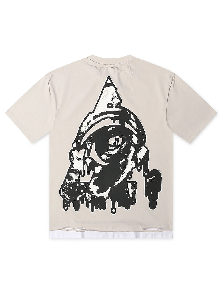 Starseed Big Head Alien Oversized Tee - Grey