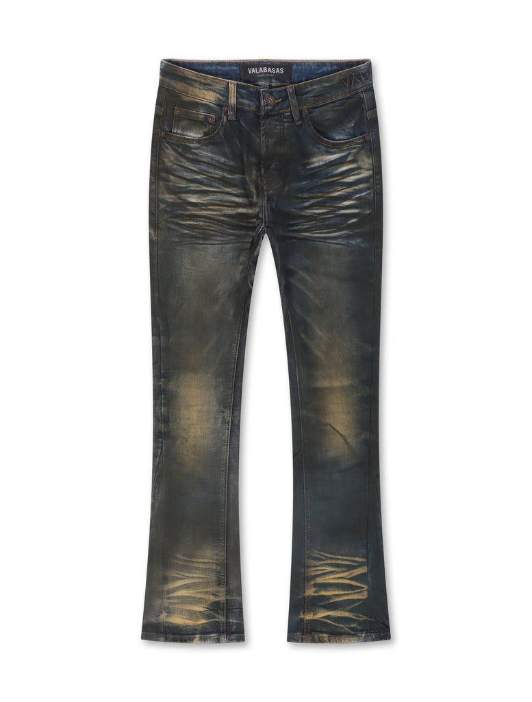 Valabasas Fax Stacked Denim Jeans - Vintage Blue Wash
