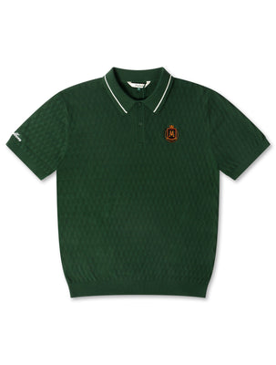 Malbon Crest Knit Polo - Myrtle