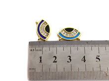 Load image into Gallery viewer, Enamel Evil Eye Connector Pendant, CZ Micro Pave Oil Drop pendant,Enamel pendant,Enamel Jewelry, 17x10mm, sku#F1051