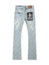 Load image into Gallery viewer, Vicious Denim Diamond Rhinestone Stacked Jeans - Light Blue