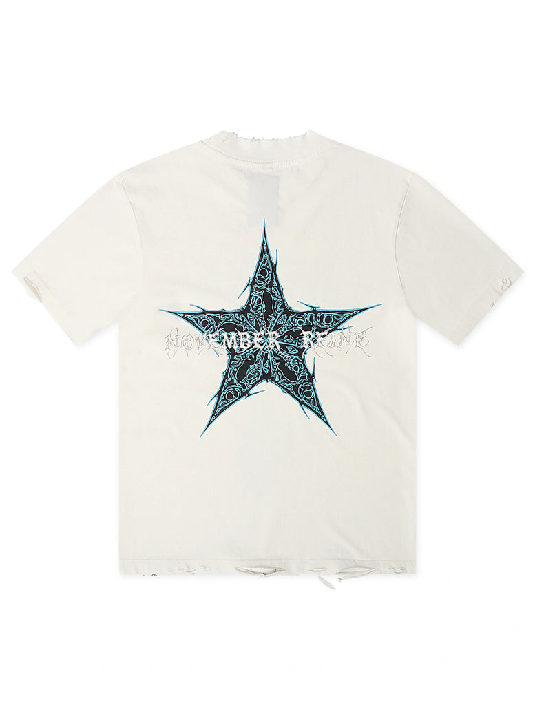 November Reign Storm Hand Shredded Tee - White